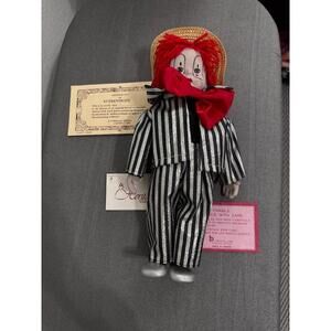 1988 BRINN'S Red White Black Vintage Birthstone Original Box Clown Doll
